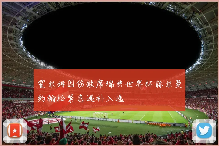 霍尔姆因伤缺席瑞典世界杯赫尔曼约翰松紧急递补入选